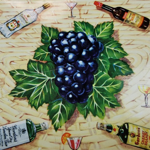 60s Cocktail Basket Grapes Tin Huntley + Palmer’s - Picture 3 of 9